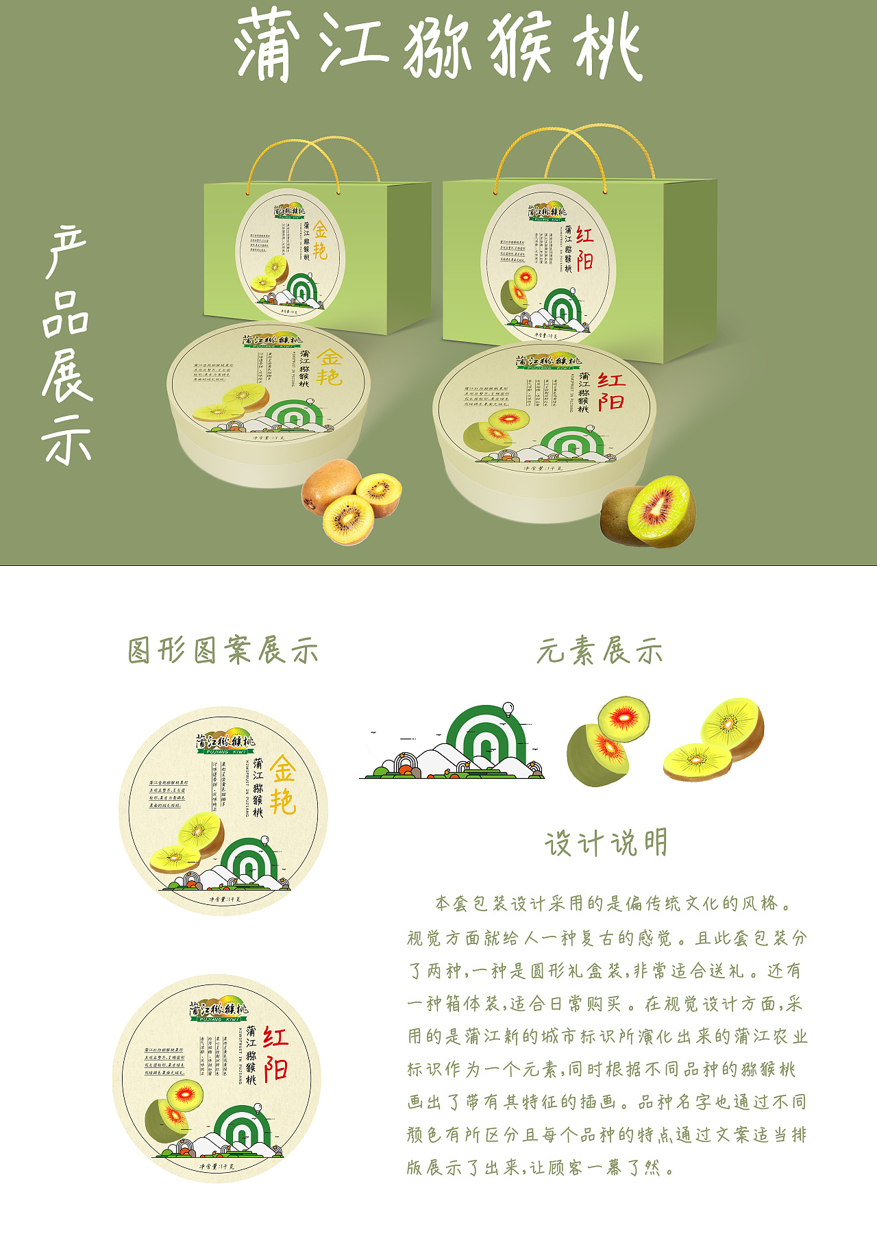 獼猴桃水果包裝盒與禮盒設計 天然之味，匠心呈現